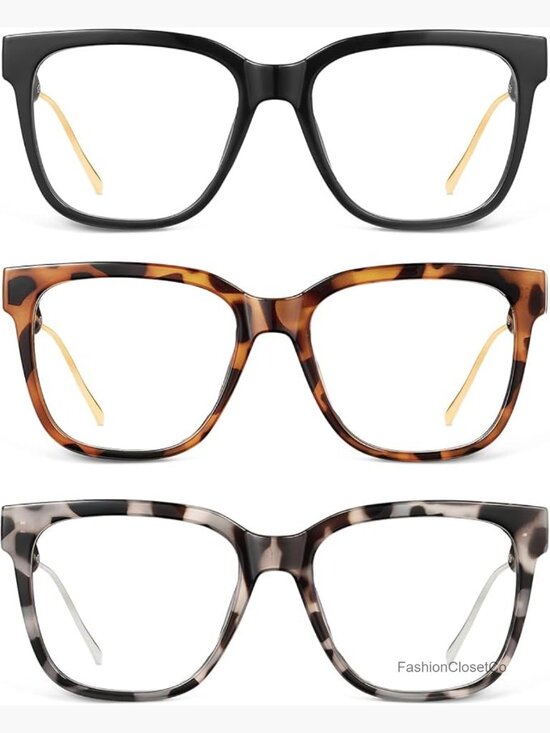 Square Oversized Blue Light Blocking Reading Glasses for Women